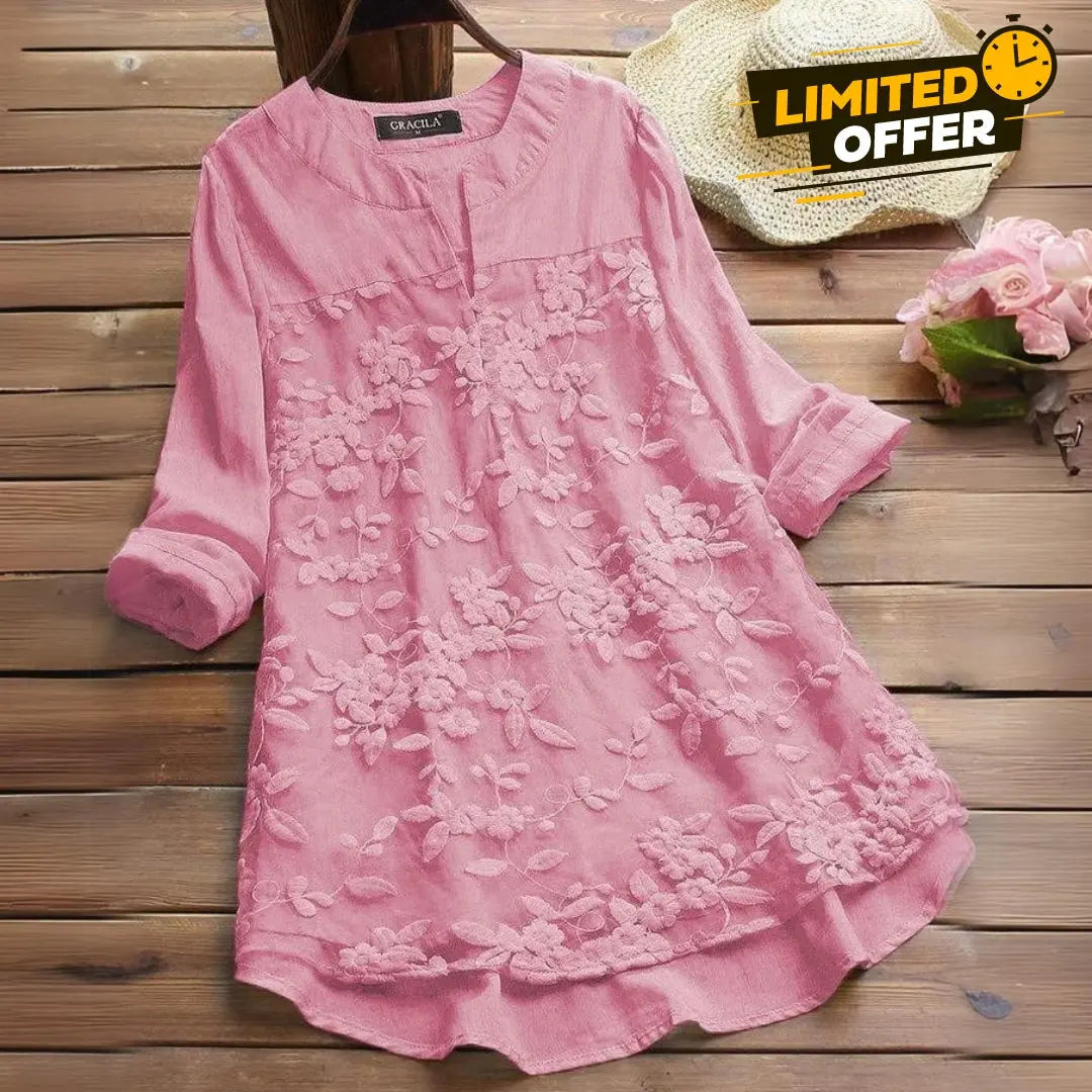 Embroidered cotton tunic for women - color options