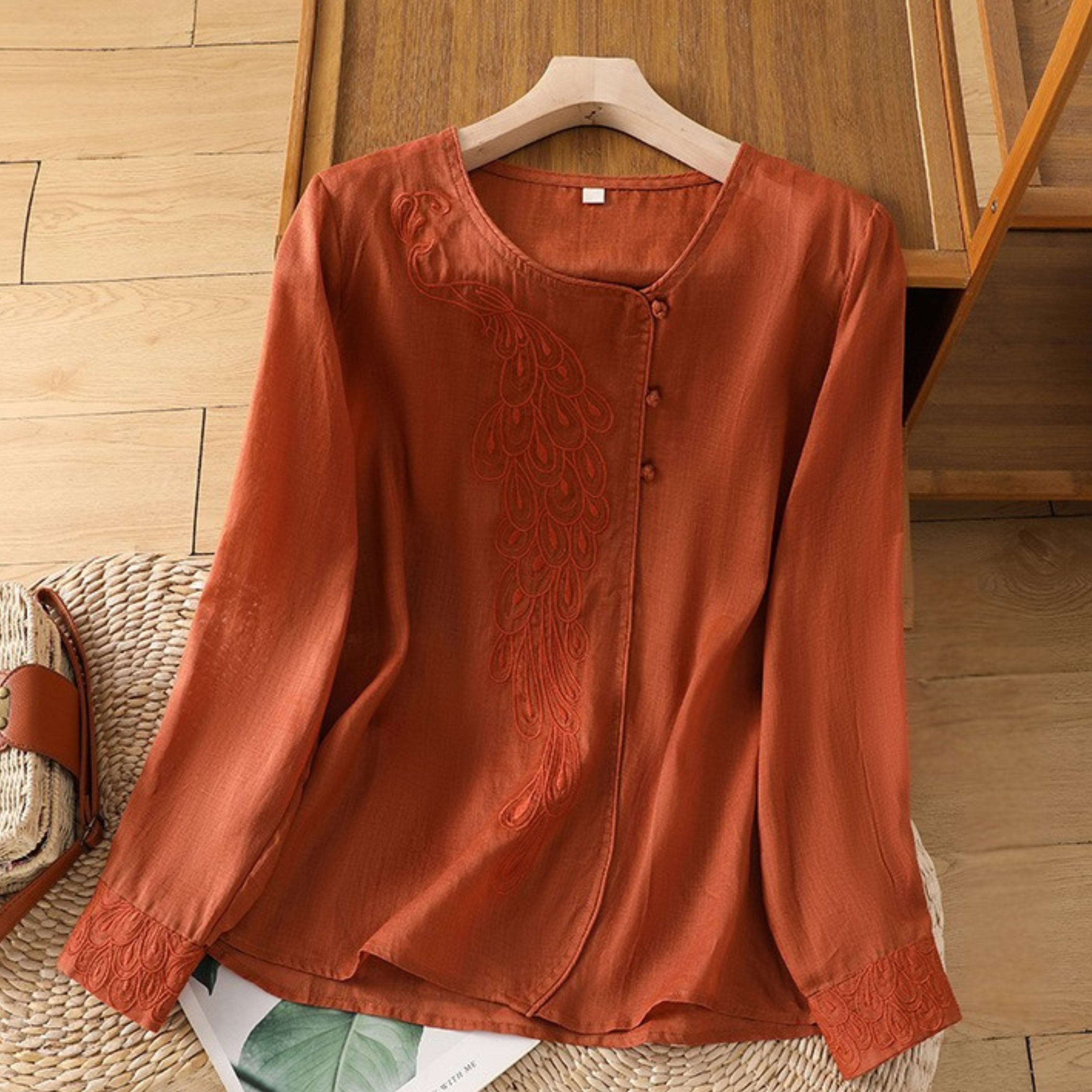 Cotton top for women - pink colorway