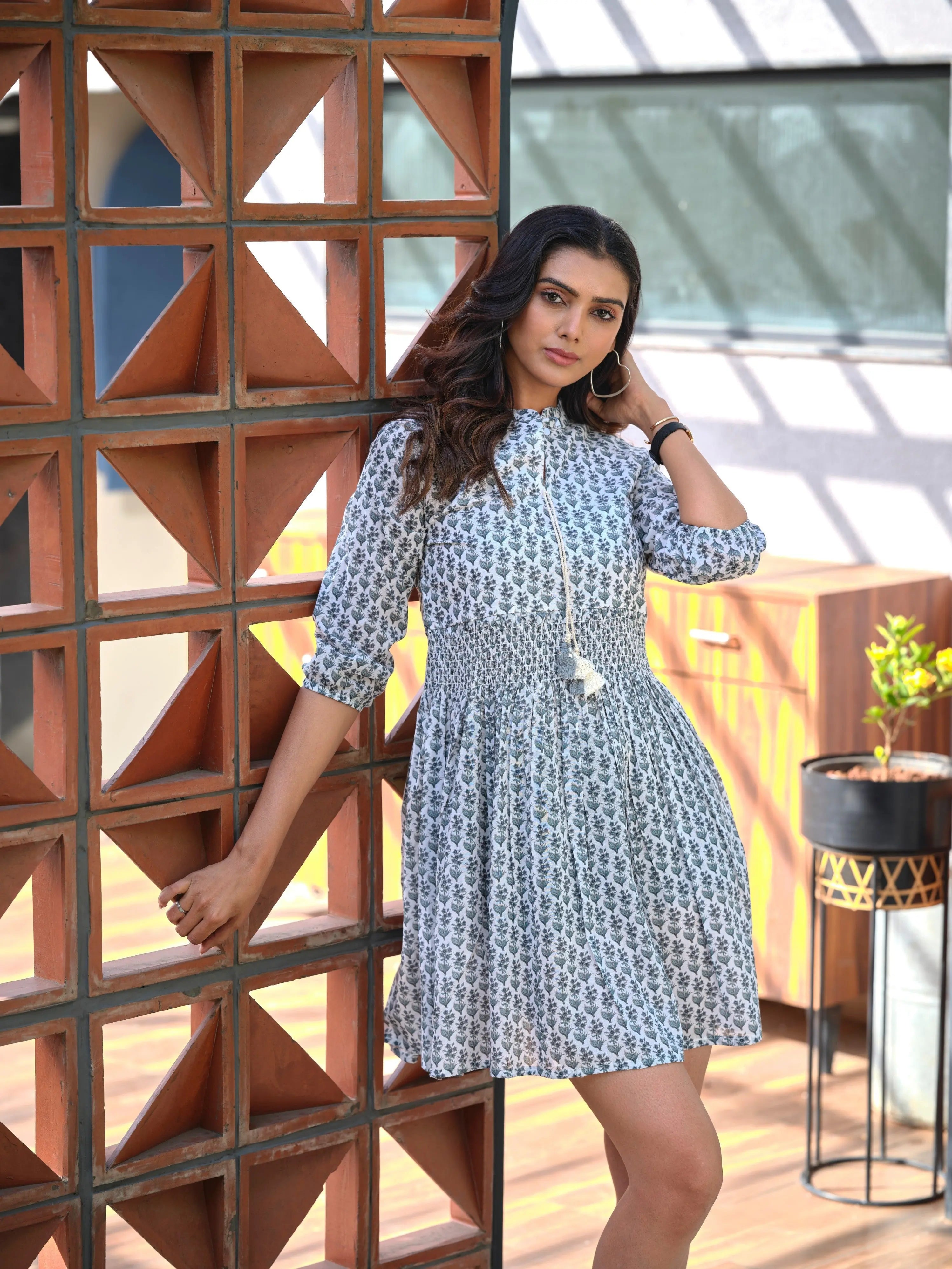Carefree Chique printed cotton tunic for women - front view
