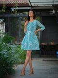 Bluetique Radiance rama shibori mini dress tunic - front view