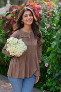 Chocolate brown heavy rayon tunic for women