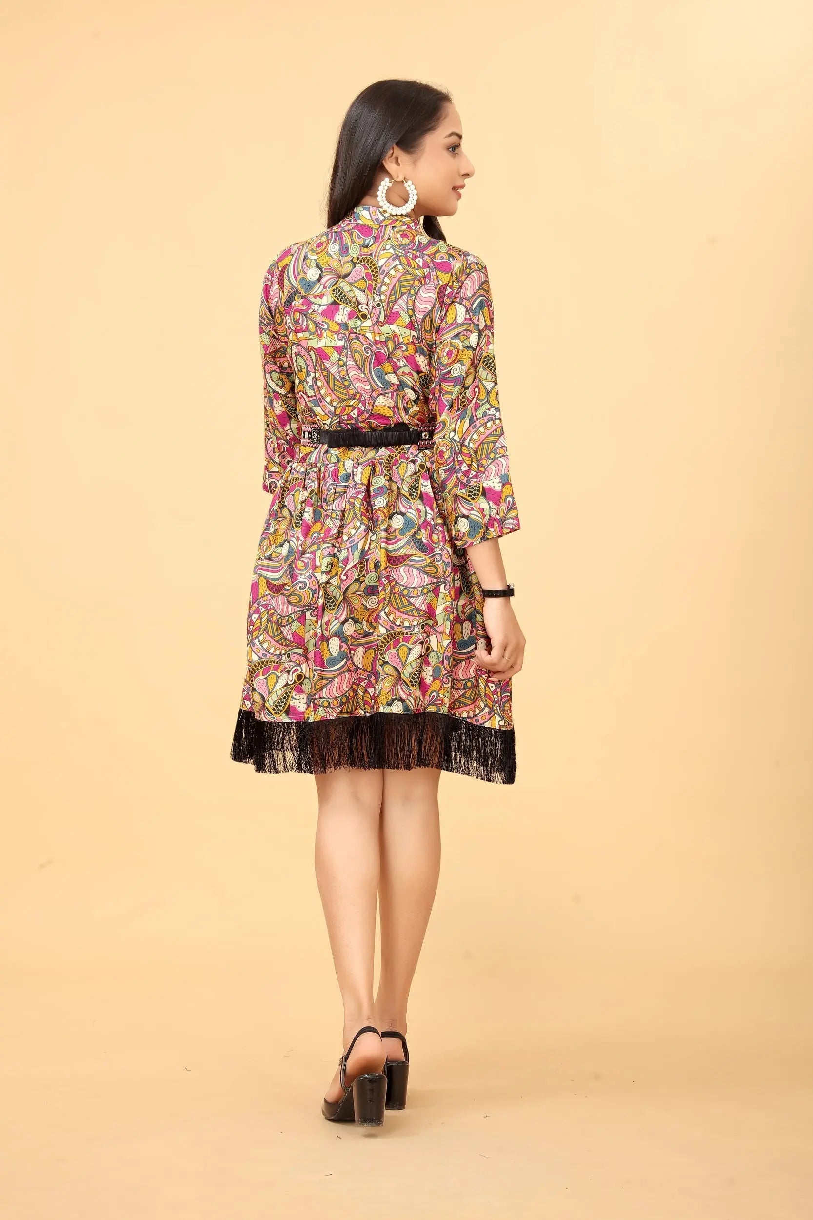 Printed cotton tunic for women - styled look
