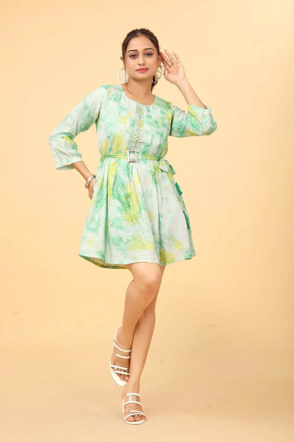 Shibori tunic for women - styled look