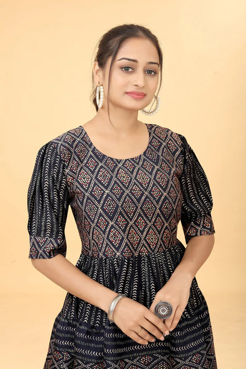 Chanderi cotton tunic for women - print detail