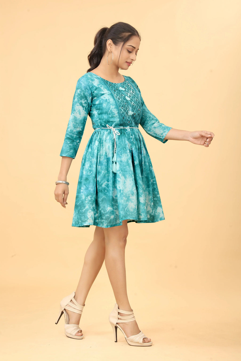 Shibori mini dress tunic - styled look
