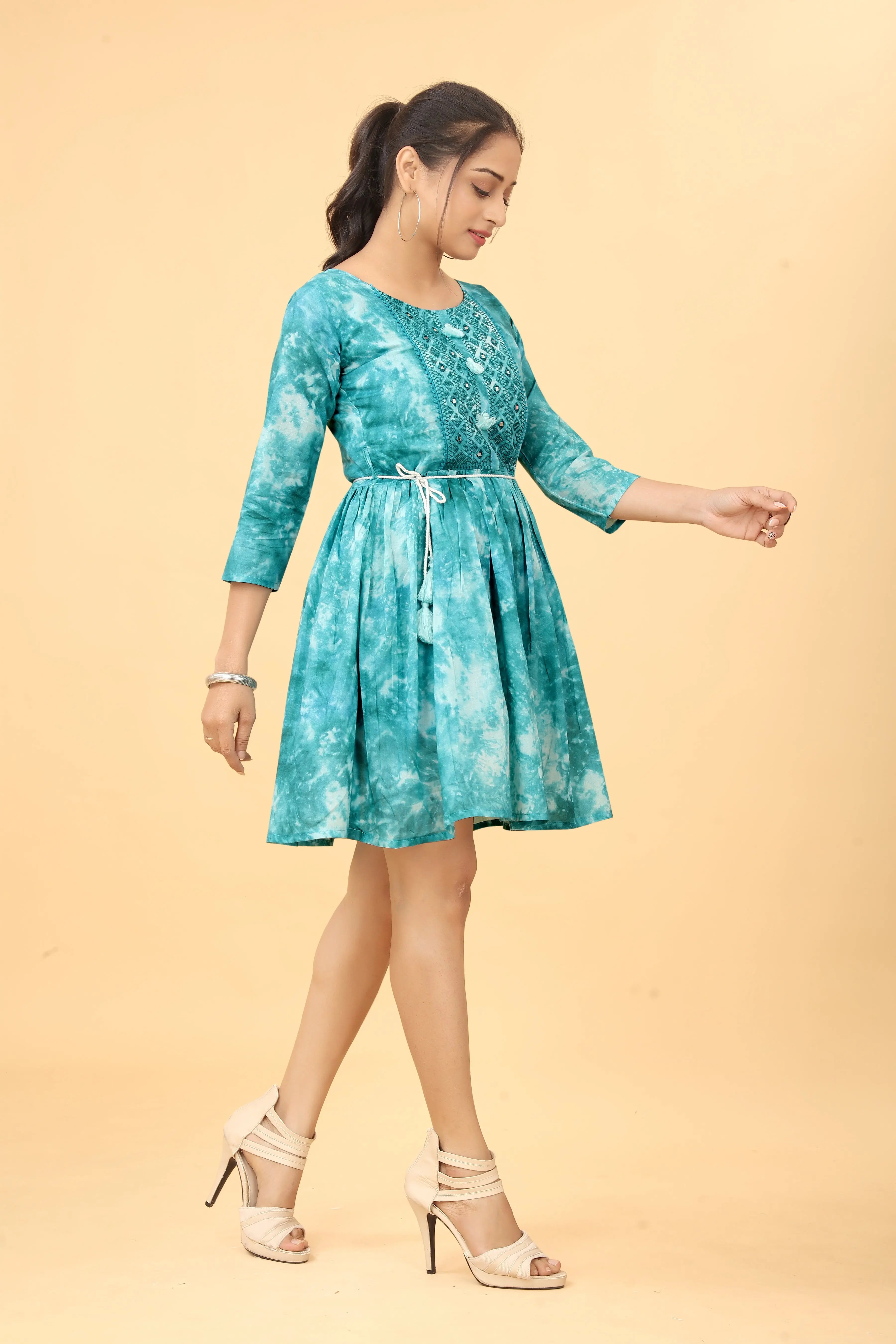 Shibori mini dress tunic - styled look