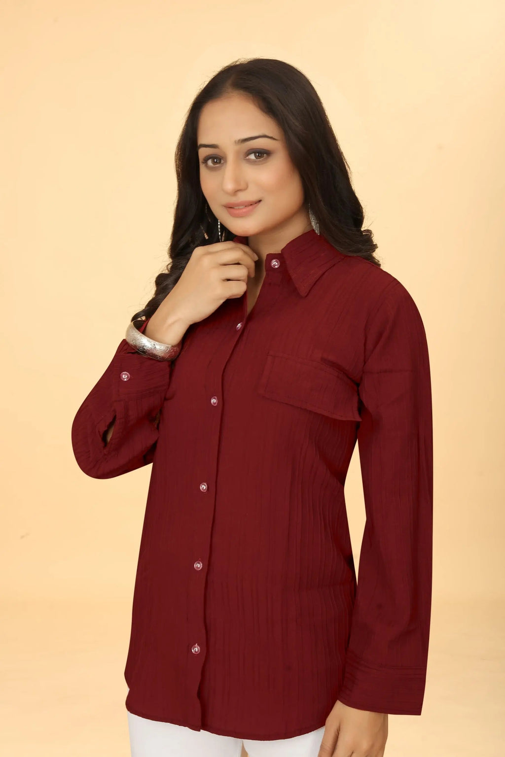 Collar neck top for women - back view