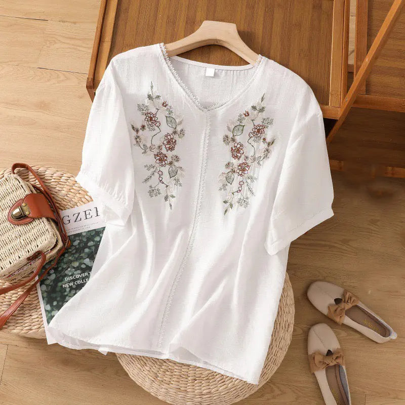 Embroidered rayon tunic for women - styled look