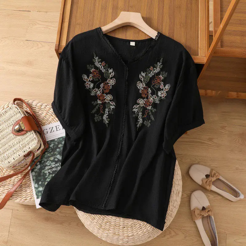 Embroidered rayon tunic for women - back view