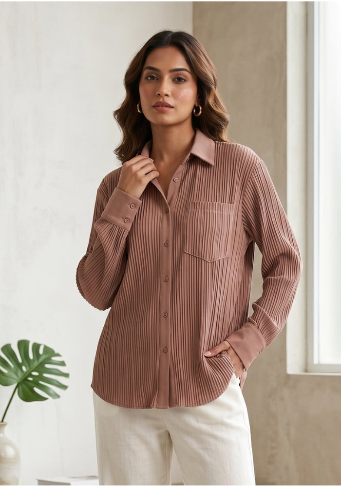 Collar neck shirt for women - styled look 1