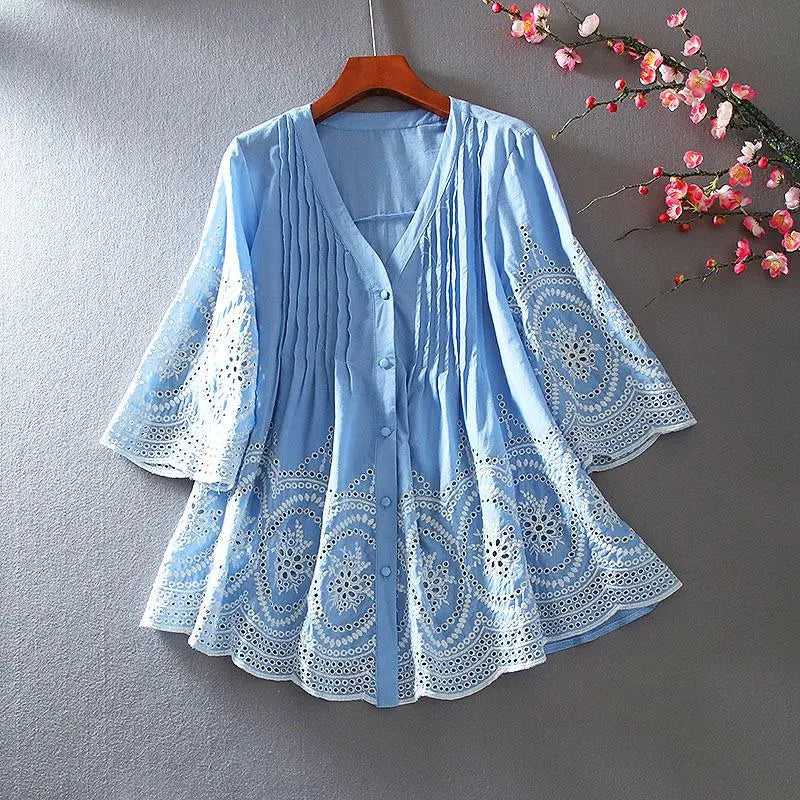 Chikankari cotton tunic for women - front view